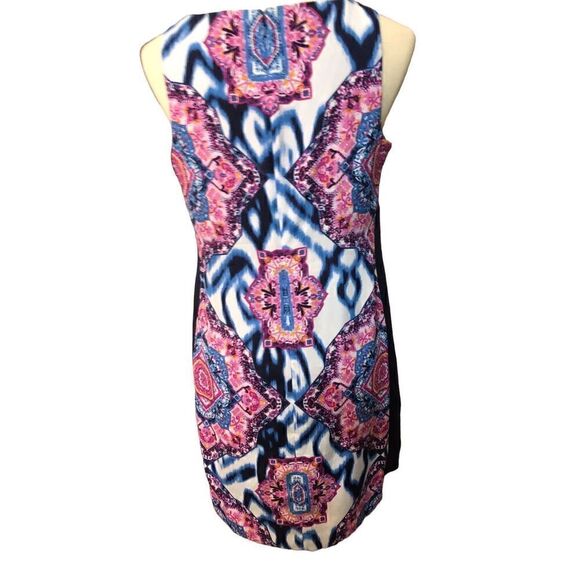 Vince Camuto Blue Pink Medallion Geometric Print Sleeveless Shift Dress Size 6 - Picture 5 of 9